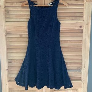 Navy lace cocktail dress